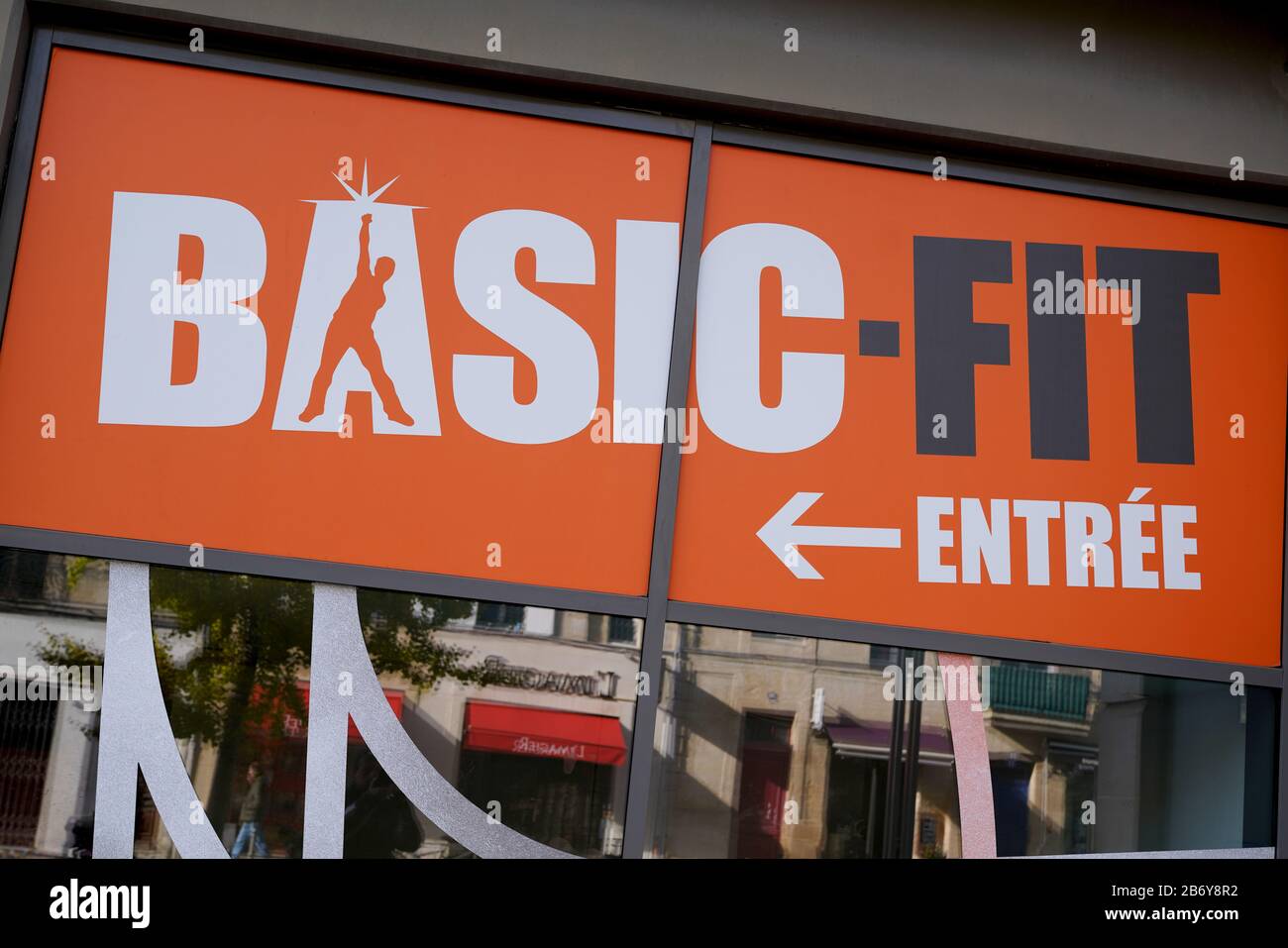Bordeaux , Aquitaine / France - 11 20 2019 : Basic-Fit fitness club sign logo European market leader Basic sport Fit store Stock Photo