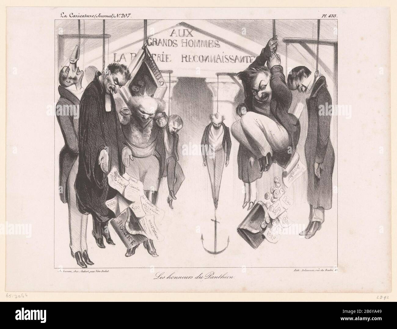 LOUIS PHILIPPE (1773-1850). /NKing de France, 1830-48. Caricature d'HonorΘ  1936-1937) représentant le roi Louis-Philippe tourne à la poire. La légende  dit que les poires sont à vendre pour faire face au coût