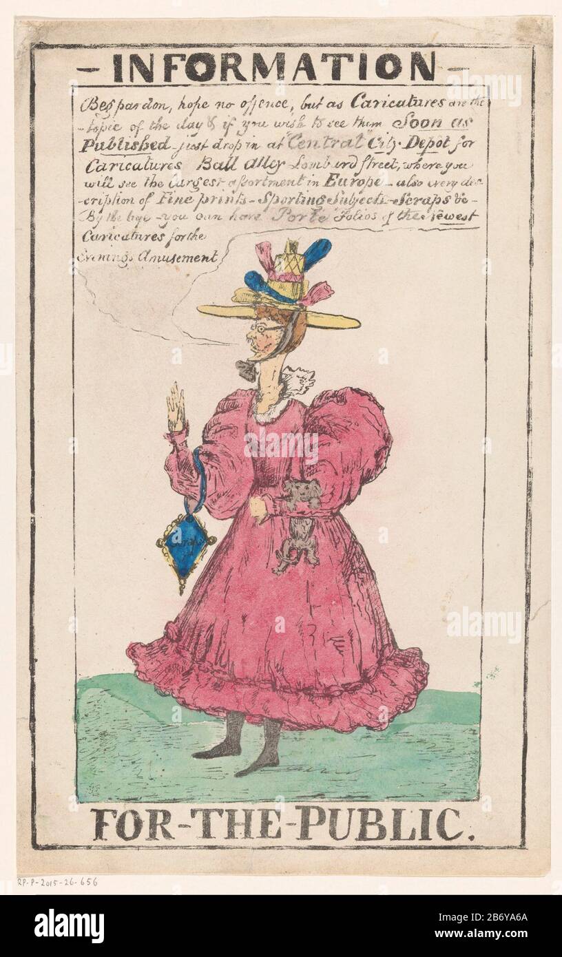 Karikatuur Van Een Vrouw Information For The Public Titel Op Object Caricature Of A Woman Possibly A Man Dressed In A Pink Dress With A Hat On Her Head Under Her Right Caricature meaning, definition, what is caricature: alamy