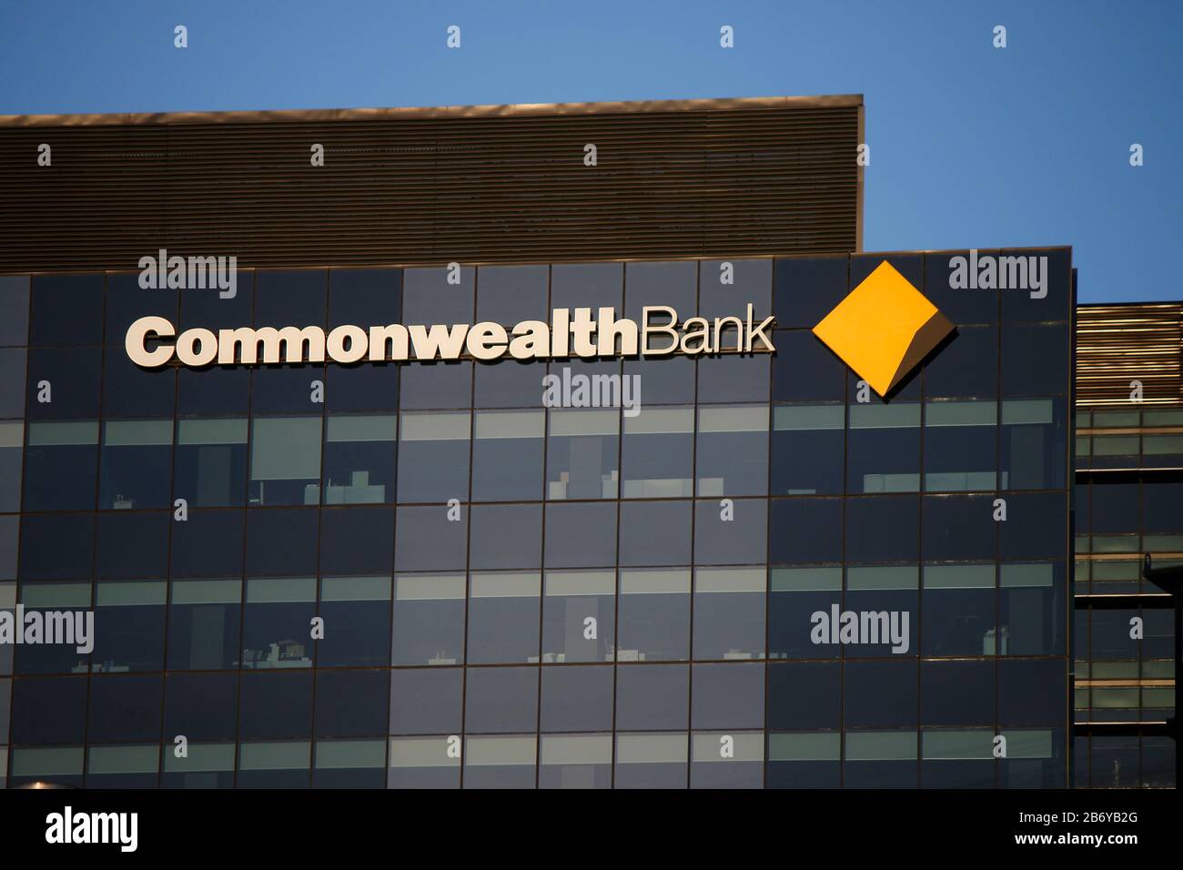 das Logo der Marke 'Commonwealth Bank', Melbourne, Australia. Stock Photo