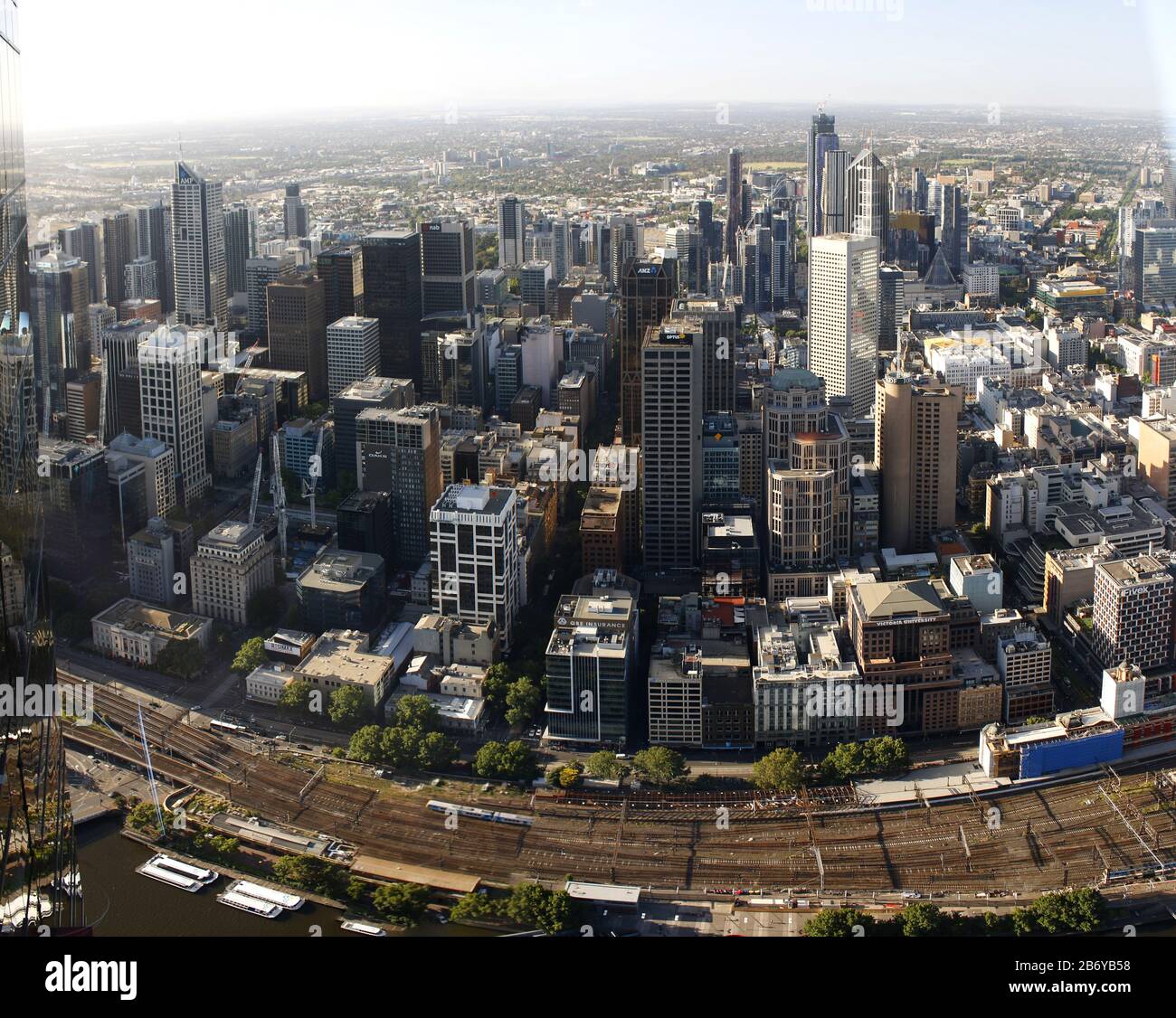 Panorama: Luftbild: Skyline, Melbourne, Australia Stock Photo - Alamy - Melbourne Skyline Features