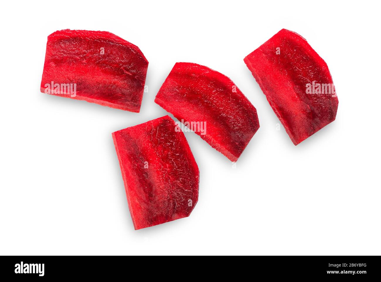 Freshly sliced beetroot isolated on white background Stock Photo