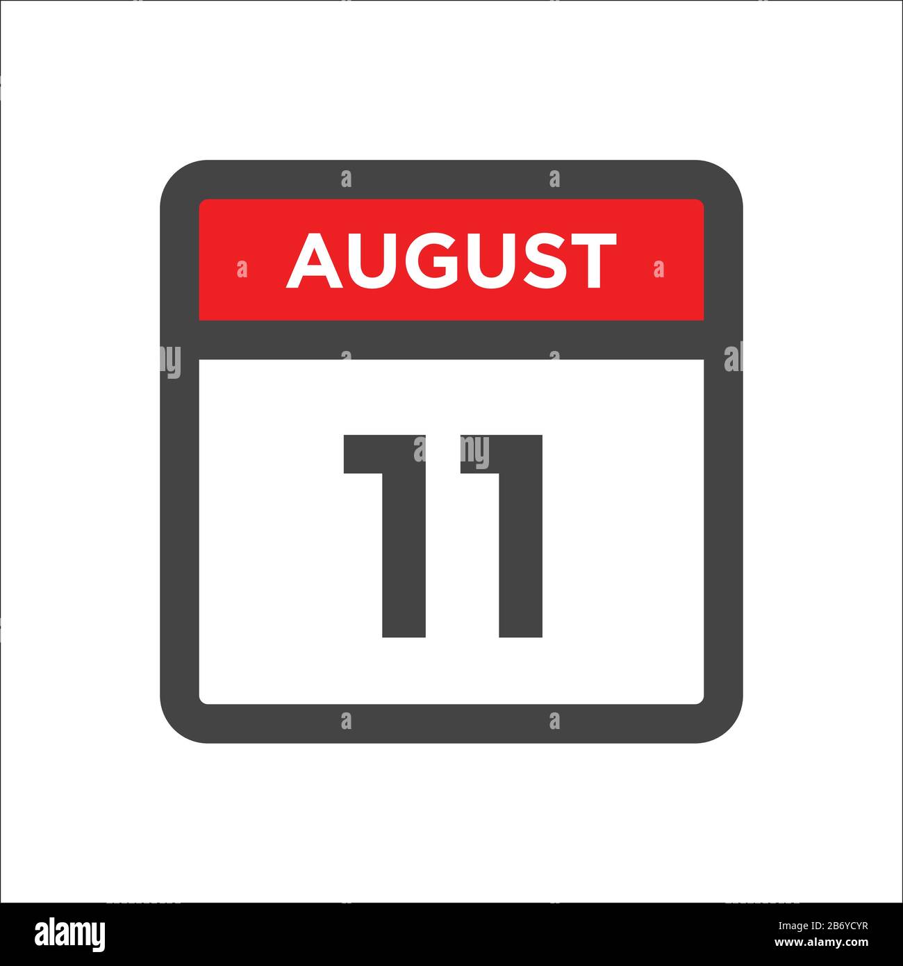 August 11 Calendar Icon With Day And Month Stock Vector Image Art Alamy