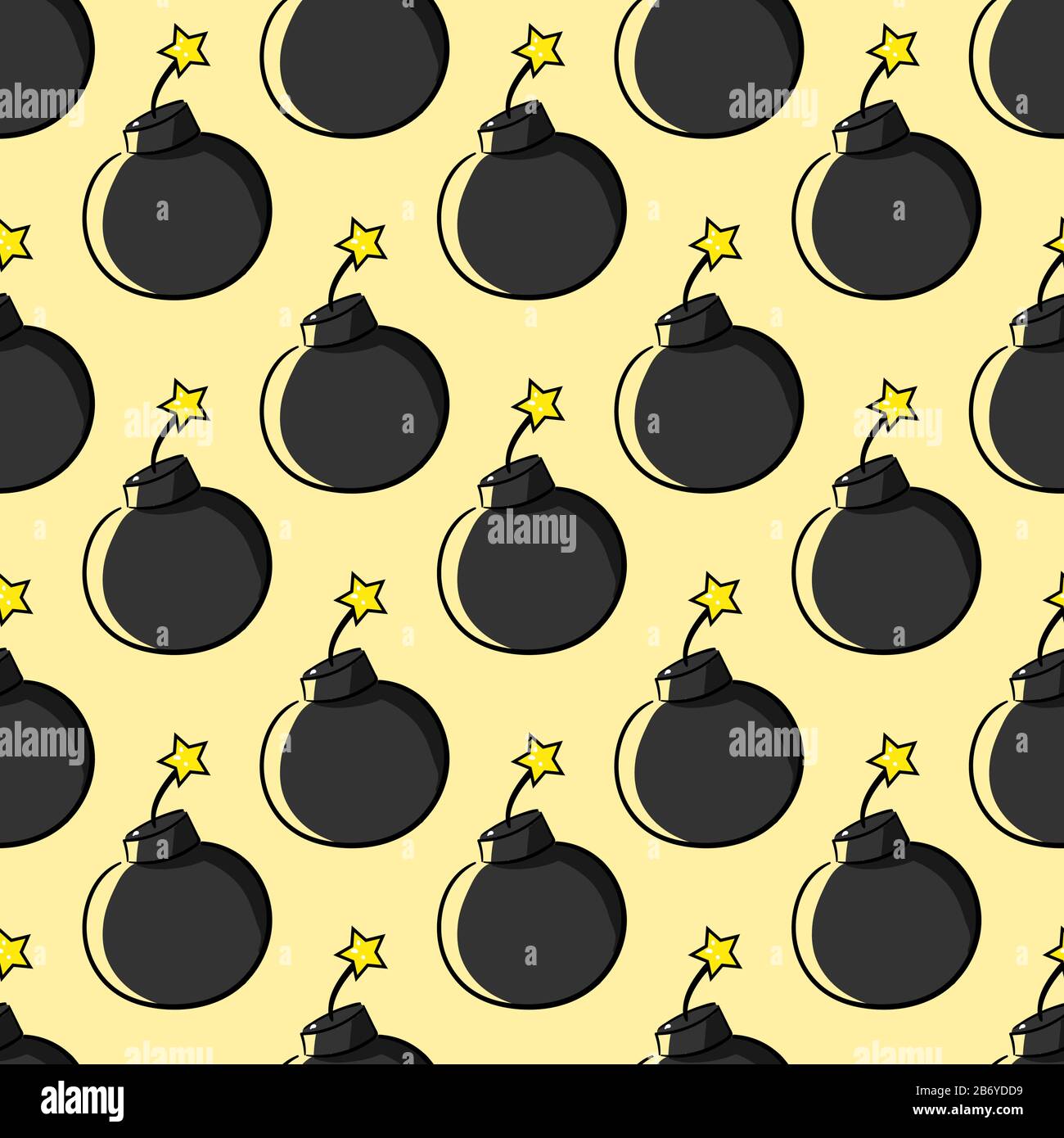 Bombs pattern, illustration, vector on white background. Stock Vector