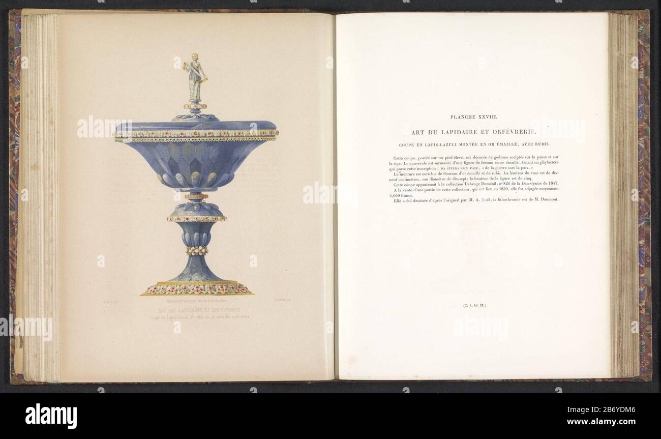 Chalice of lapis with gold and ruby ​​coupe and Lapis Lazuli, montée en or émaillé avec Rubis (title Art du lapidary ORFEVRERIE (series title) Property Type: print page Item number: