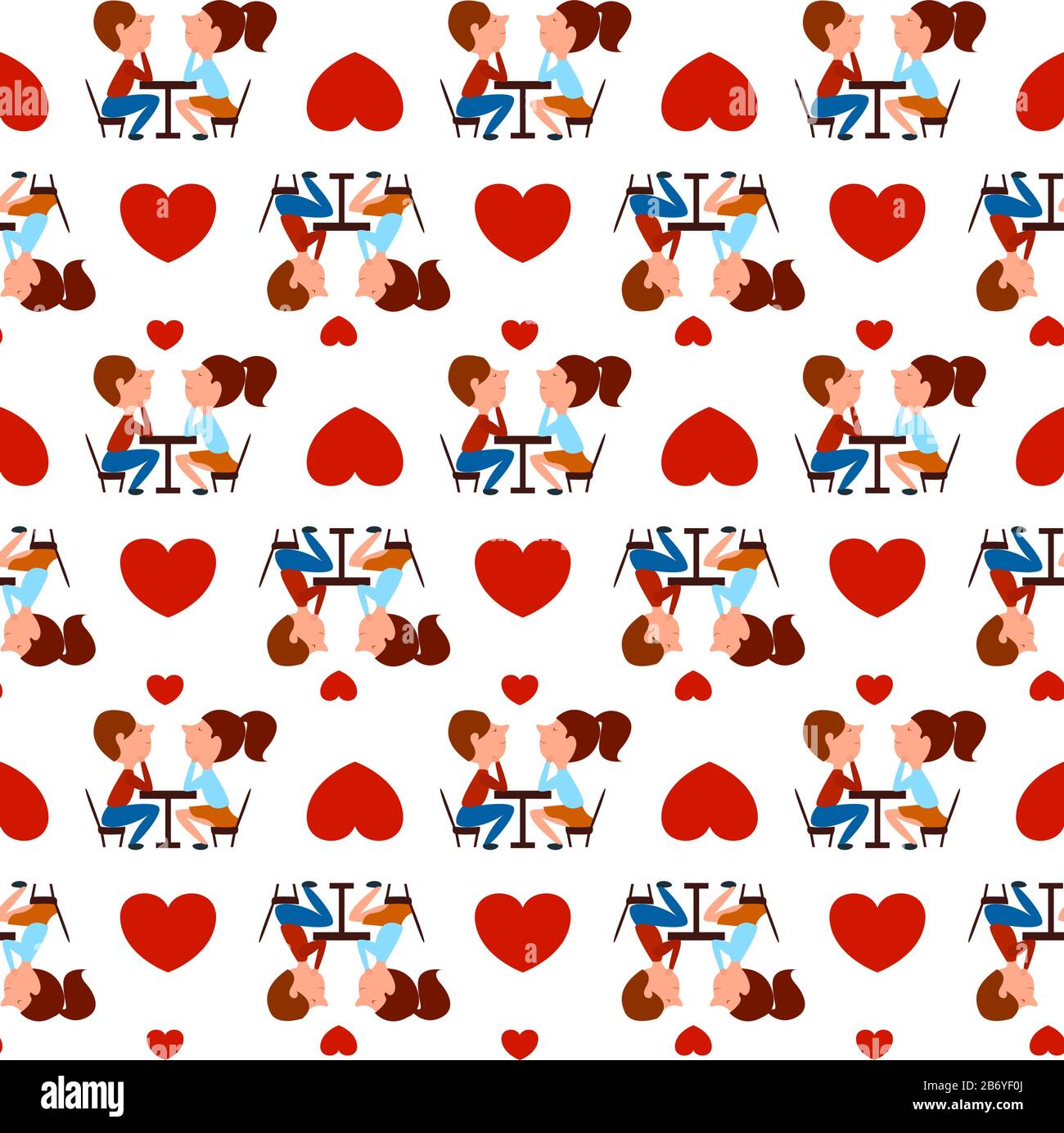 Young couples pattern, illustration, vector on white background Stock ...