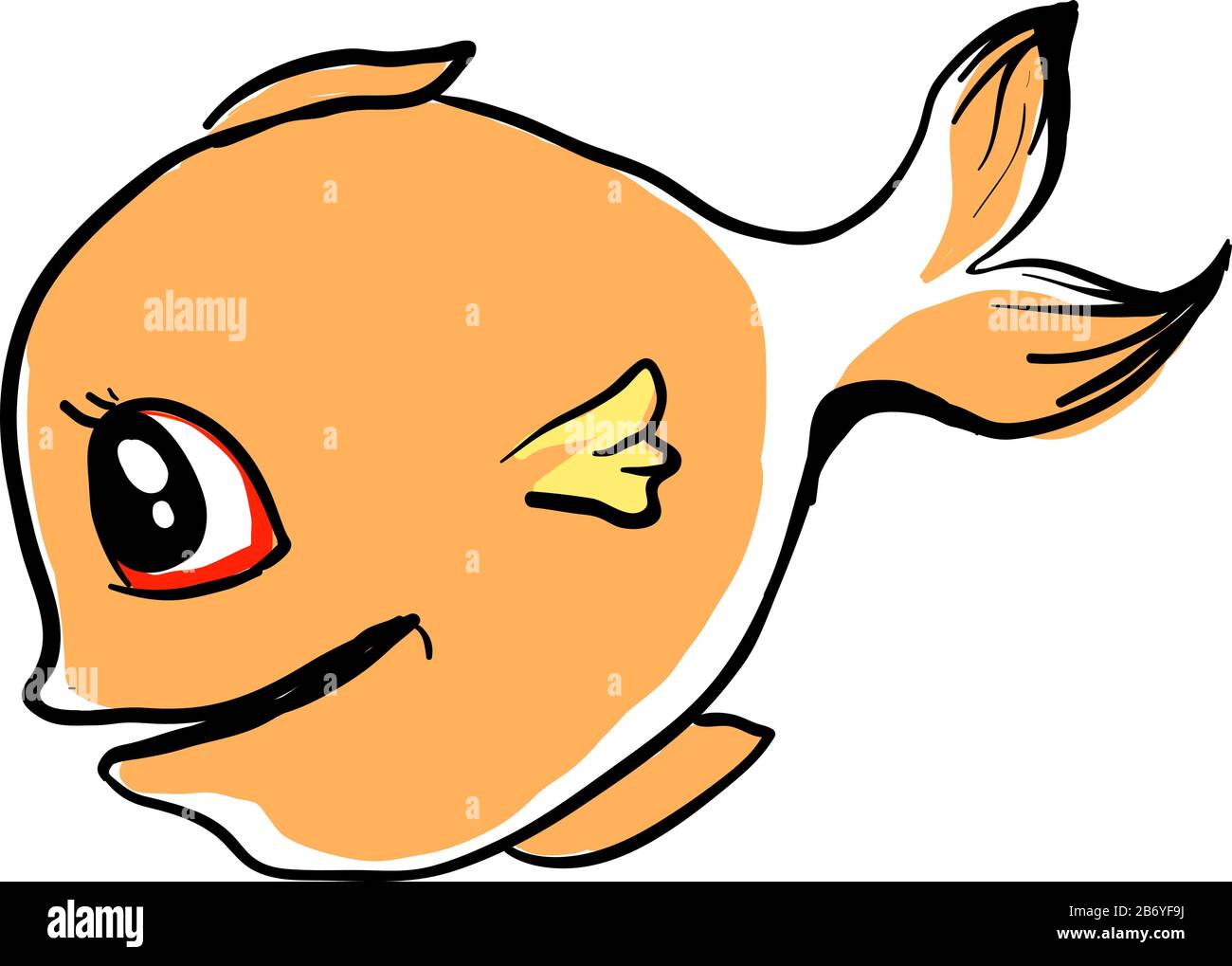 Fat fish, illustration, vector on white background Stock Vector Image