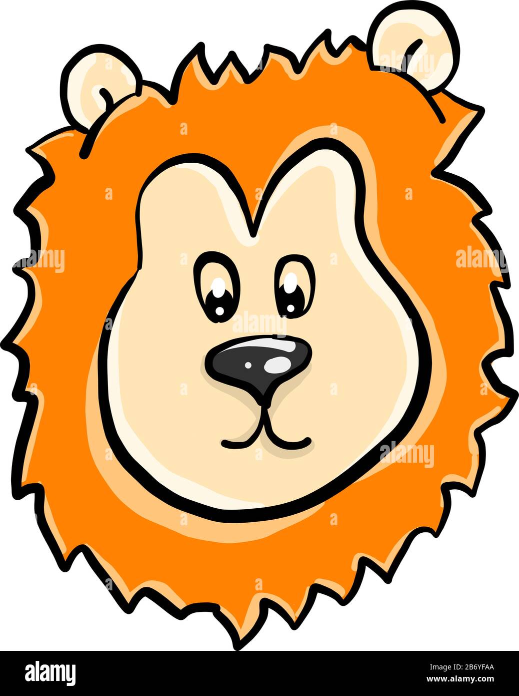 Lions head, illustration, vector on white background Stock Vector Image