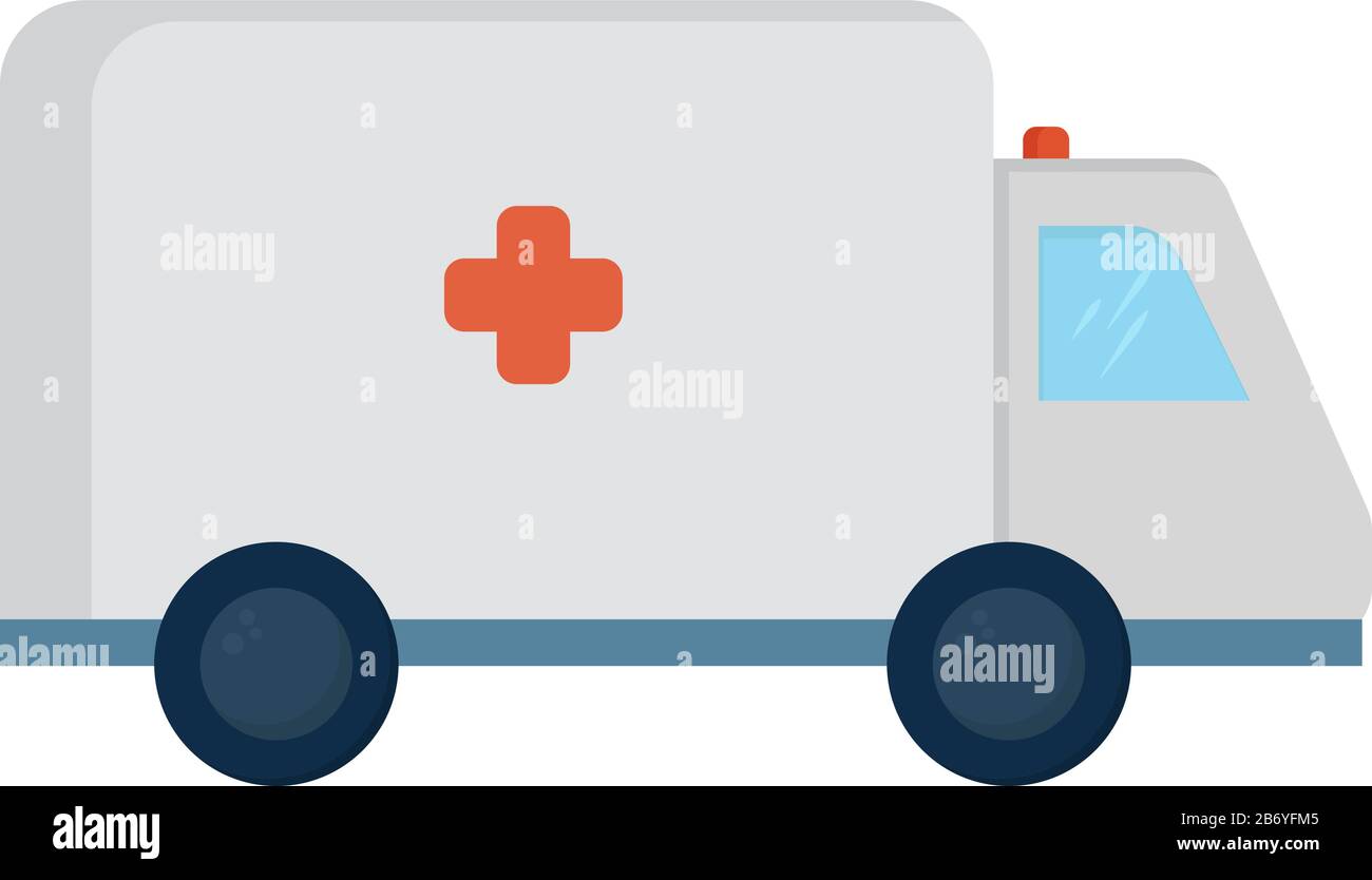Ambulance car, illustration, vector on white background. Stock Vector