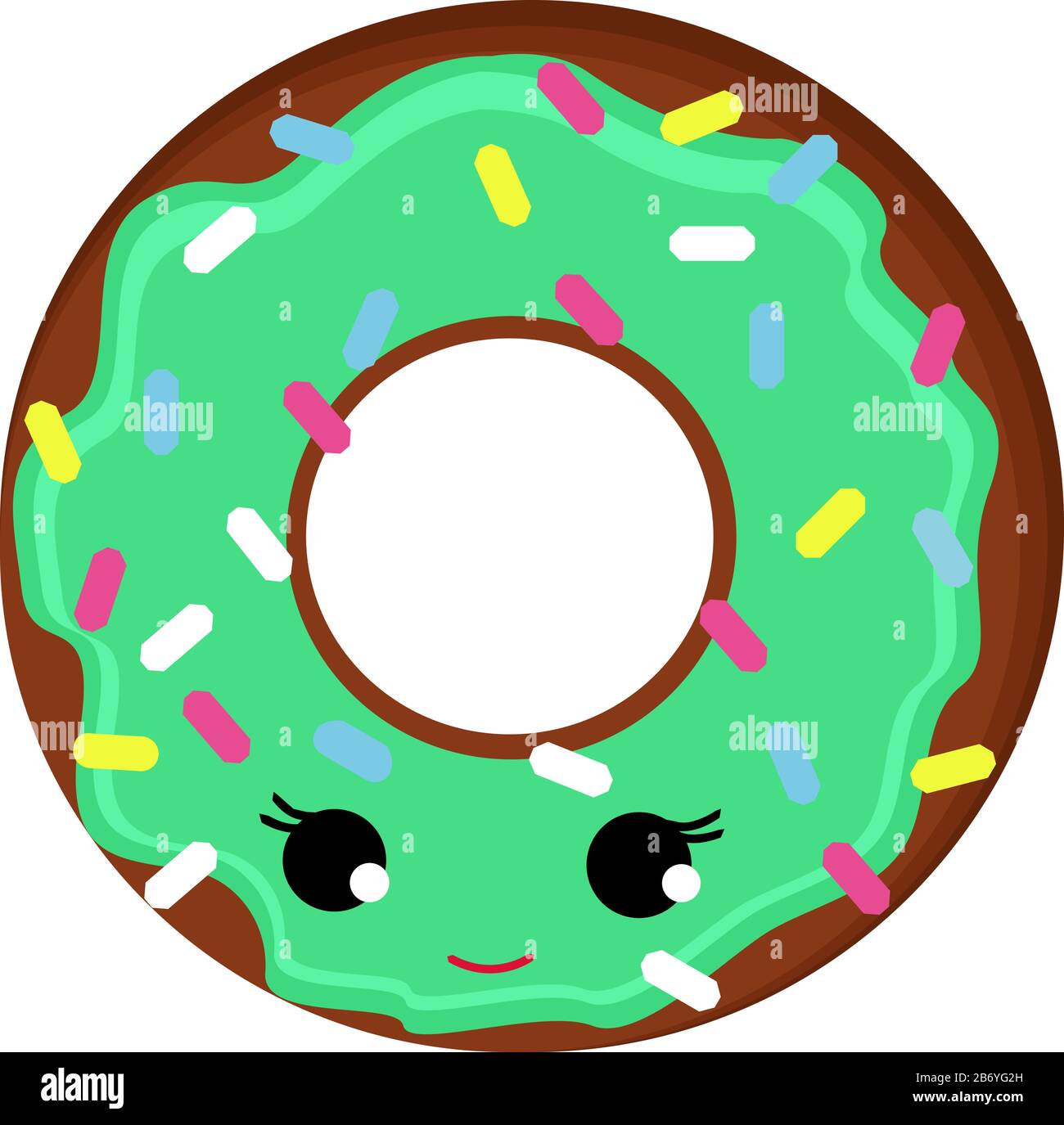 Green donut, illustration, vector on white background Stock Vector