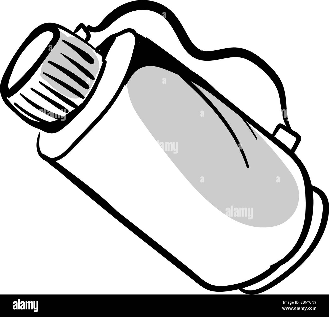 Thermos drawing, illustration, vector on white background Stock Vector