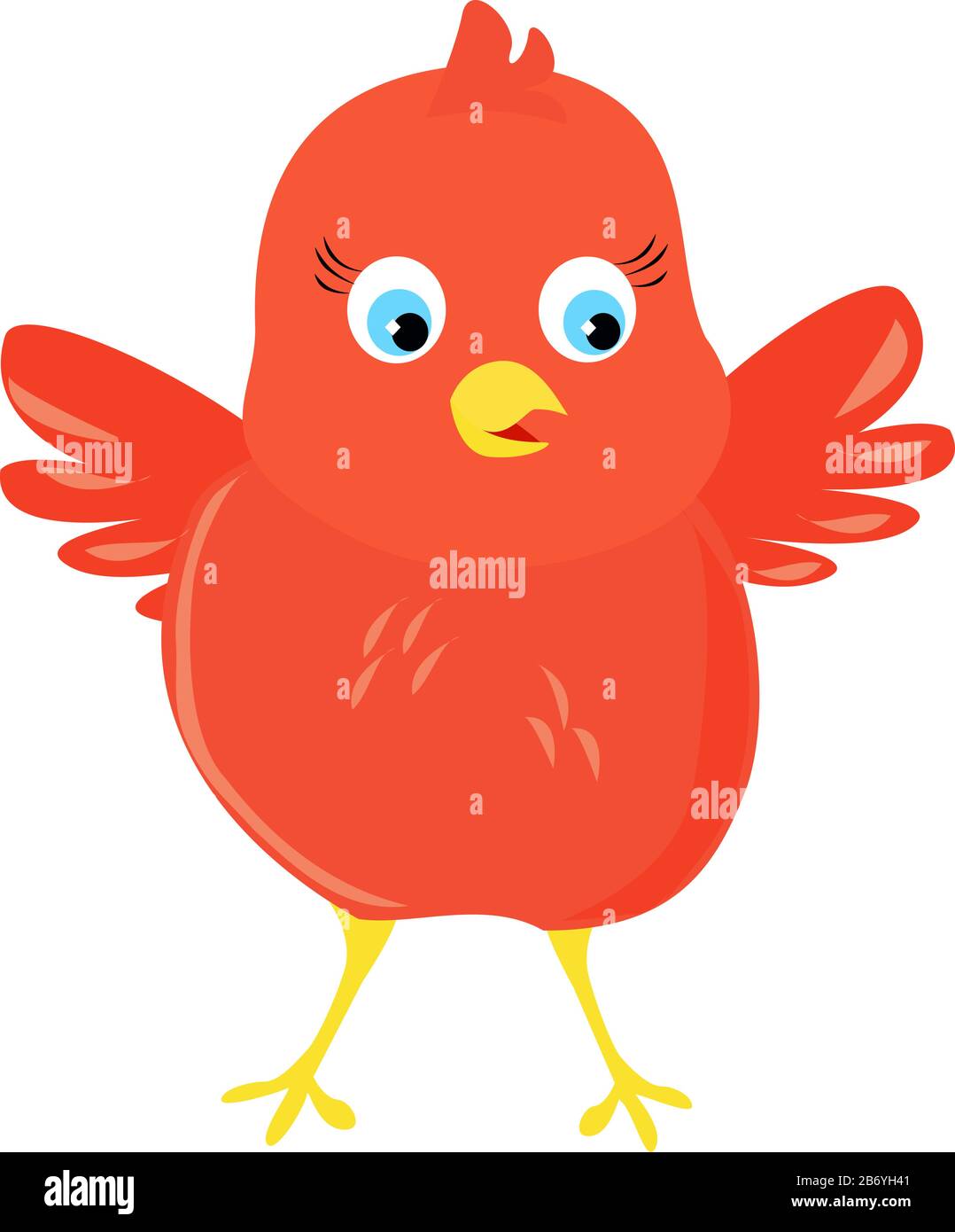 Orange chick, illustration, vector on white background. Stock Vector