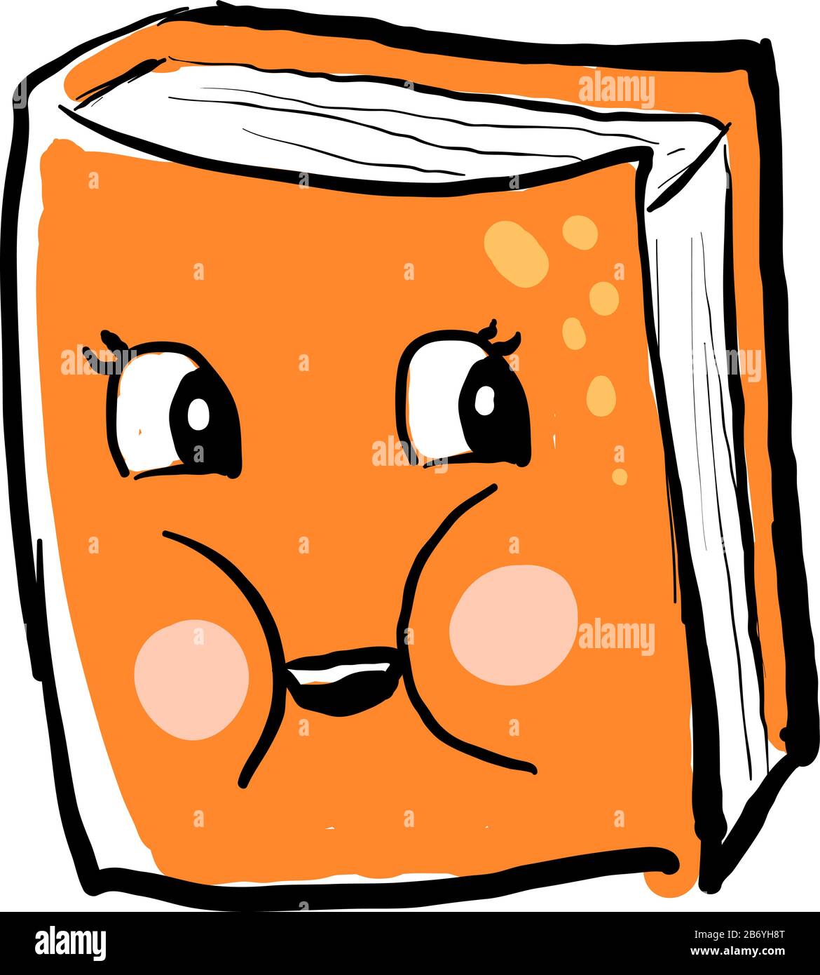 Orange book, illustration, vector on white background Stock Vector
