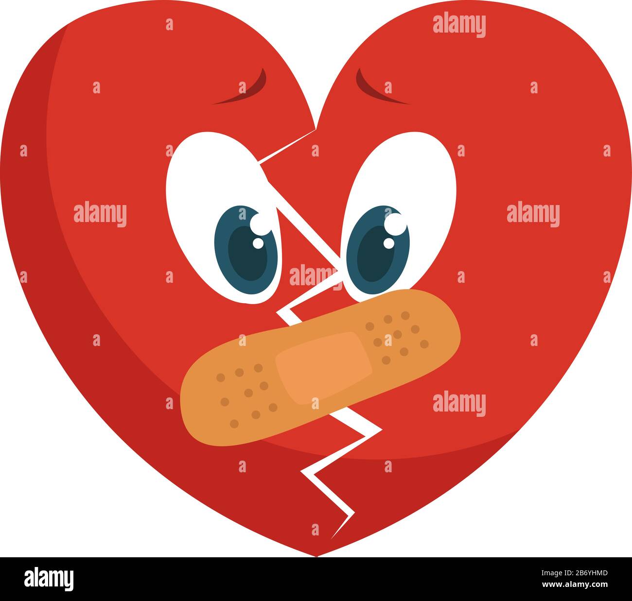 Broken heart, illustration, vector on white background Stock Vector ...