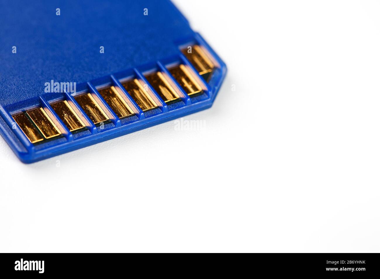 Blue SD Memory Card Isolated on White. Backup concept Stock Photo