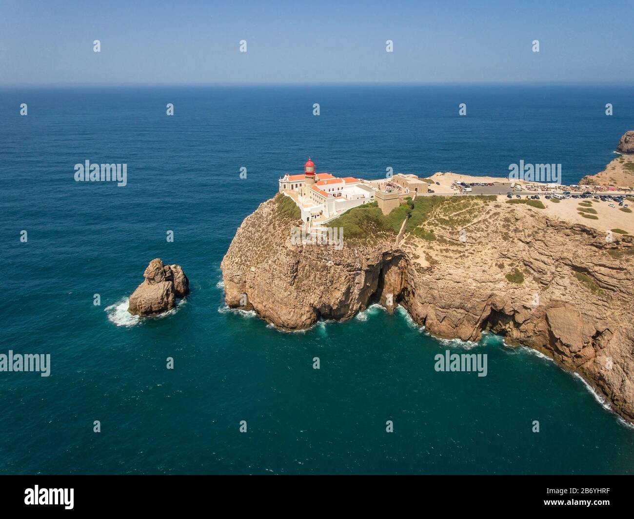 Aerial View Of Lighthouse Cabo De Sao Vicente Sagres Portugal Algarve Aerial View Of Lighthouse Cabo De Sao Vicente Sagres Portugal Algarve