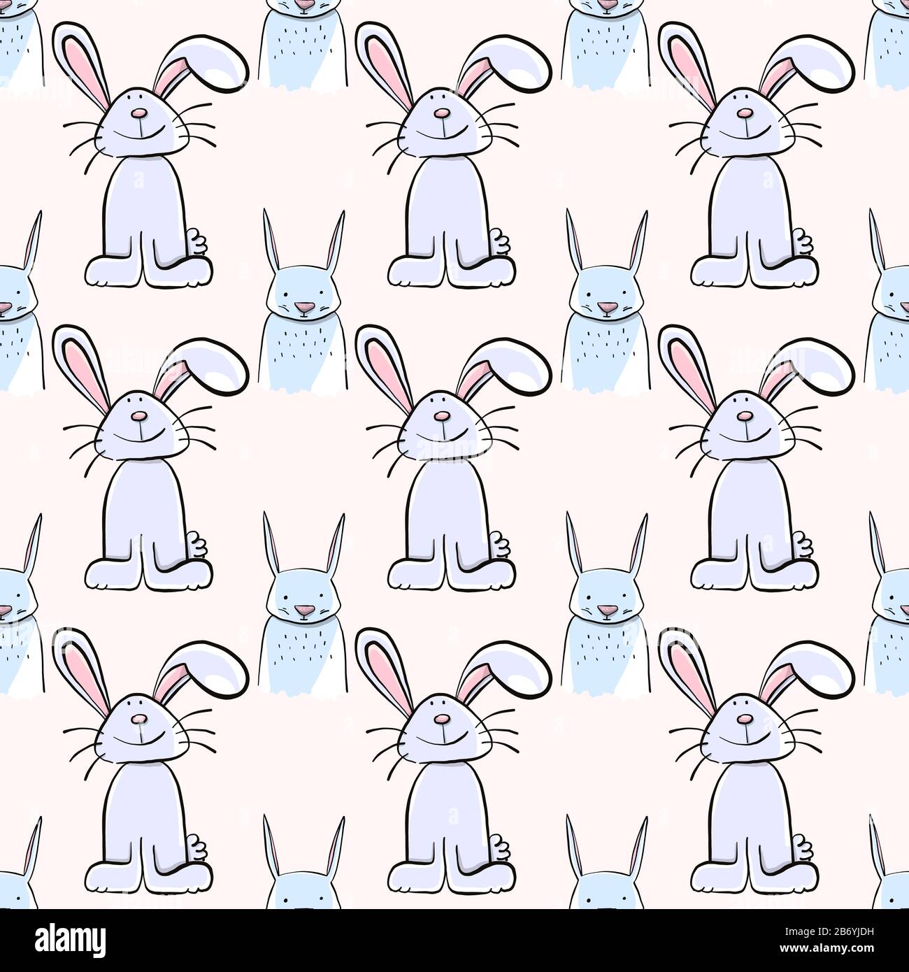 bunnies-pattern-illustration-vector-on-white-background-stock-vector