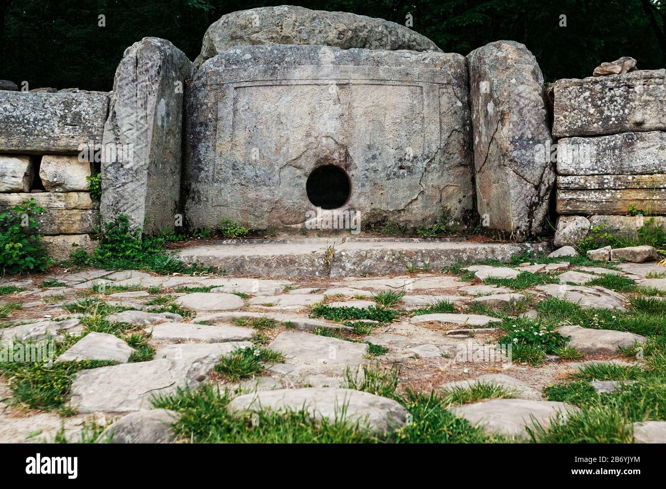 Ancient tiled dolmen in the valley of the river Jean. Monument of  archeology megalithic structure. Historical value of the 7-15th centuries.  Russia, s Stock Photo - Alamy