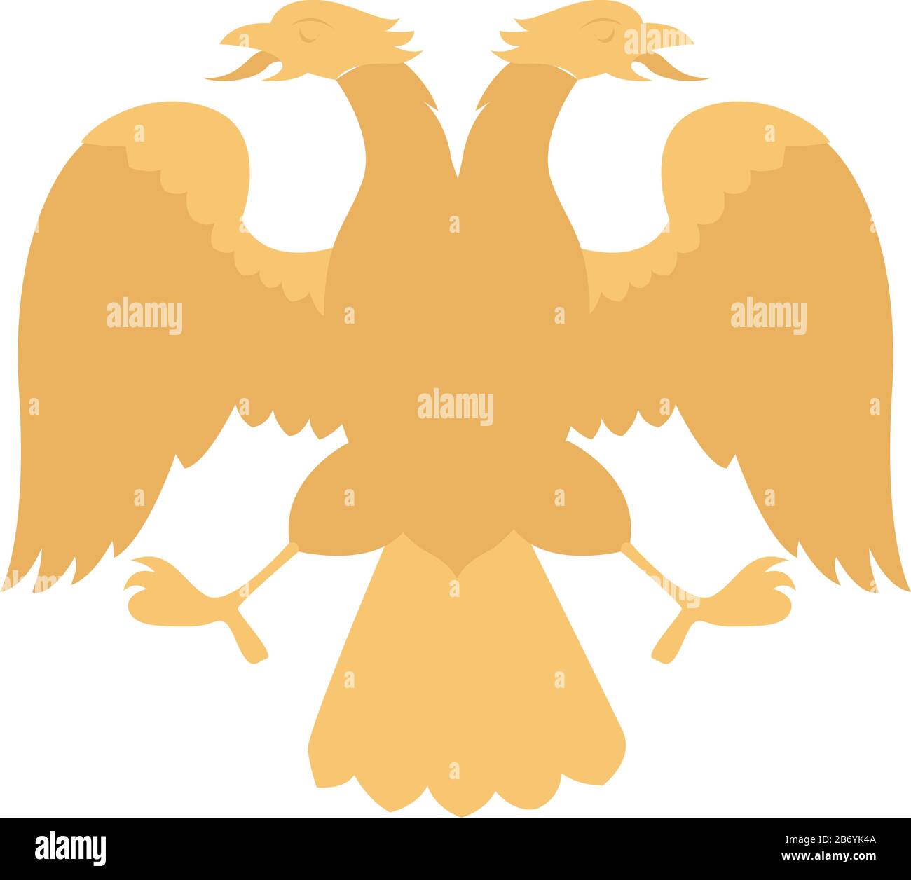 Double headed eagle, illustration, vector on white background. Stock Vector