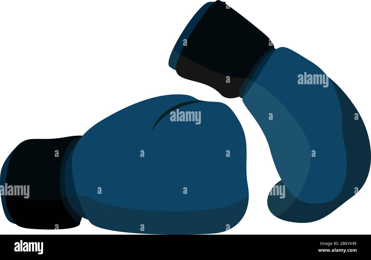 Blue boxing gloves, illustration, vector on white background Stock ...