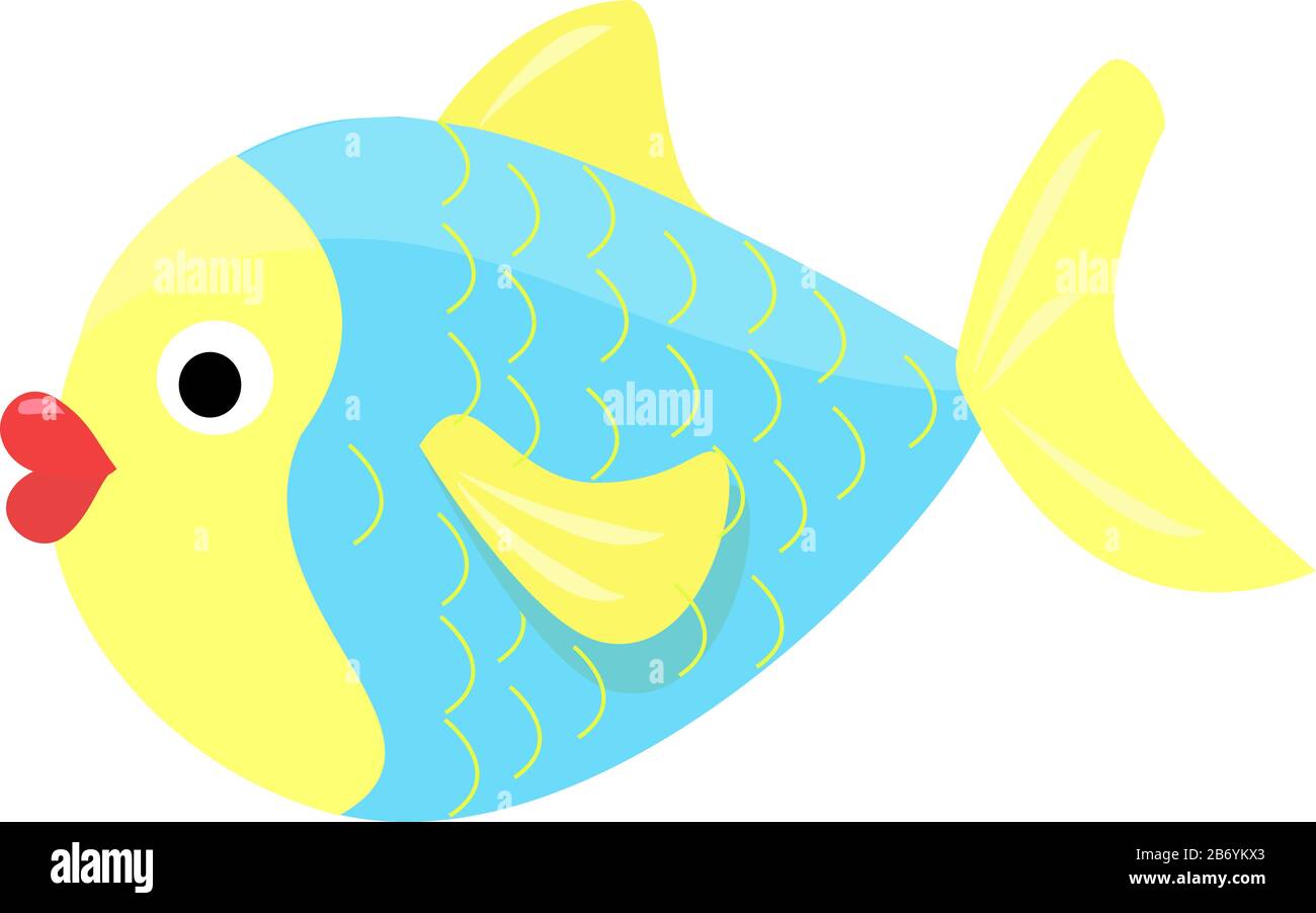 Blue fish, illustration, vector on white background Stock Vector Image ...