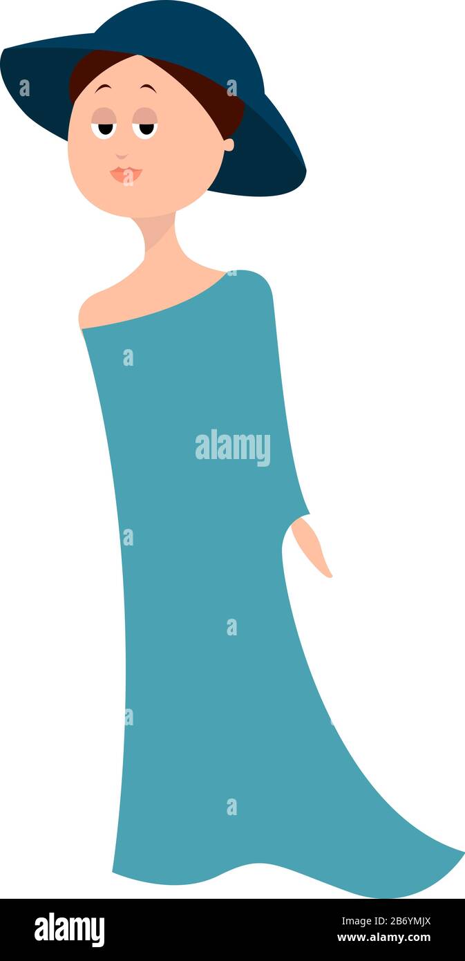 Girl in blue dress Stock Vector Images - Alamy