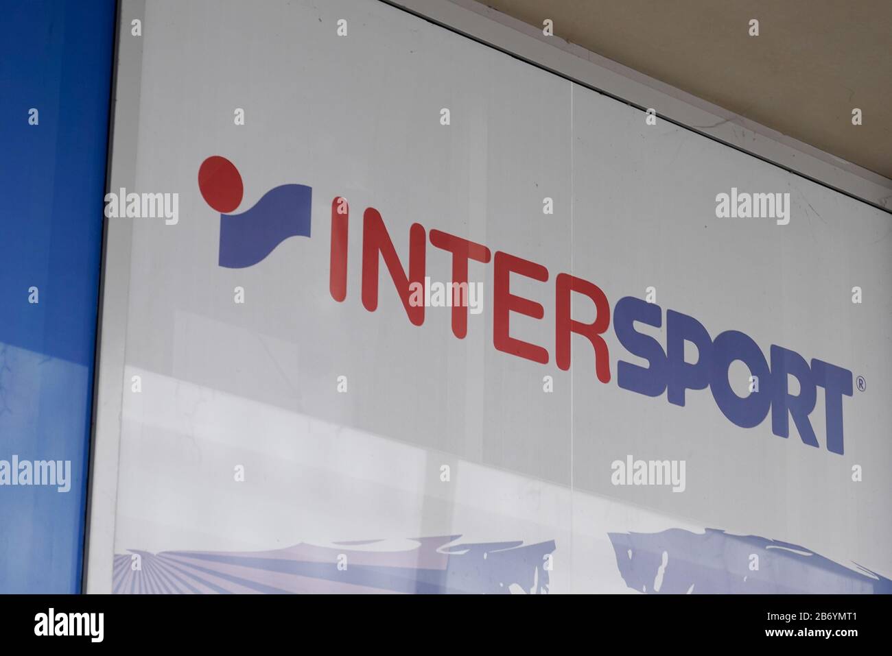 Bordeaux , Aquitaine / France - 01 15 2020 : Intersport sign logo sport store international shop sporting goods retailer Stock Photo