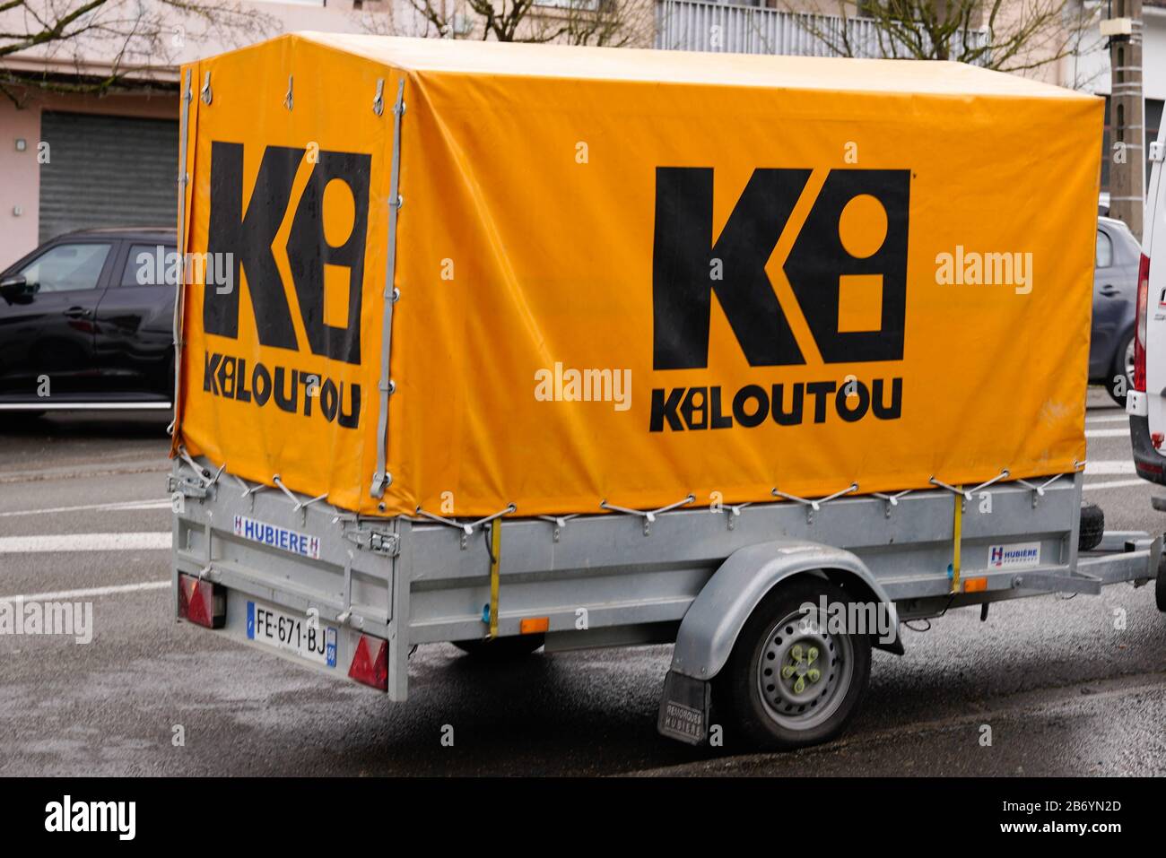 Bordeaux , Aquitaine / France - 02 21 2020 : kiloutou sign symbol on rental utility trailer industrial rent entreprise Stock Photo
