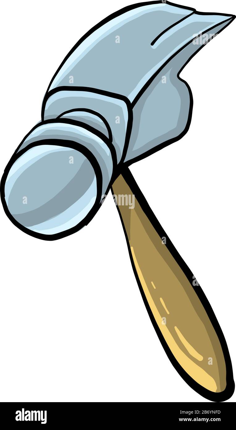Small hammer, illustration, vector on white background. Stock Vector