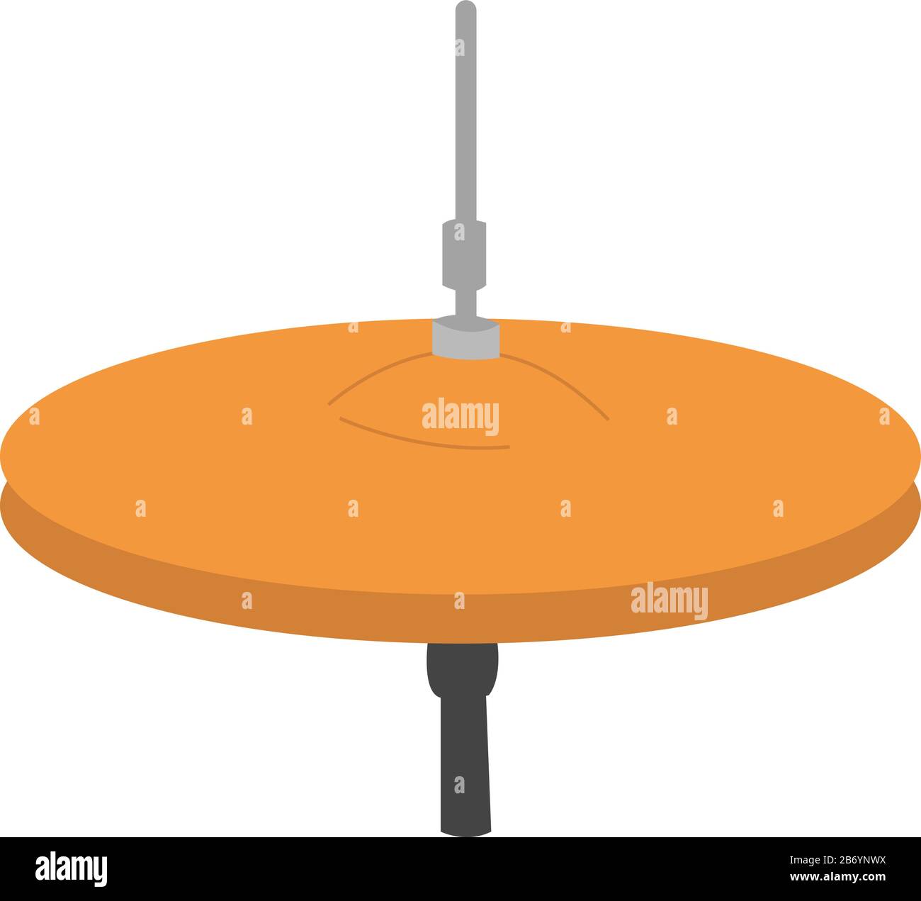 Cymbal selection, illustration, vector on white background Stock Vector