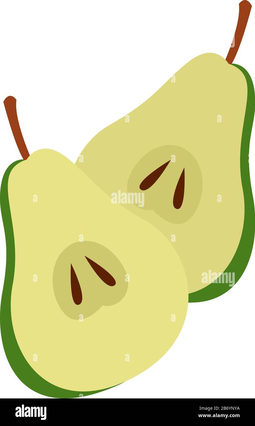 Green pear, illustration, vector on white background Stock Vector Image ...