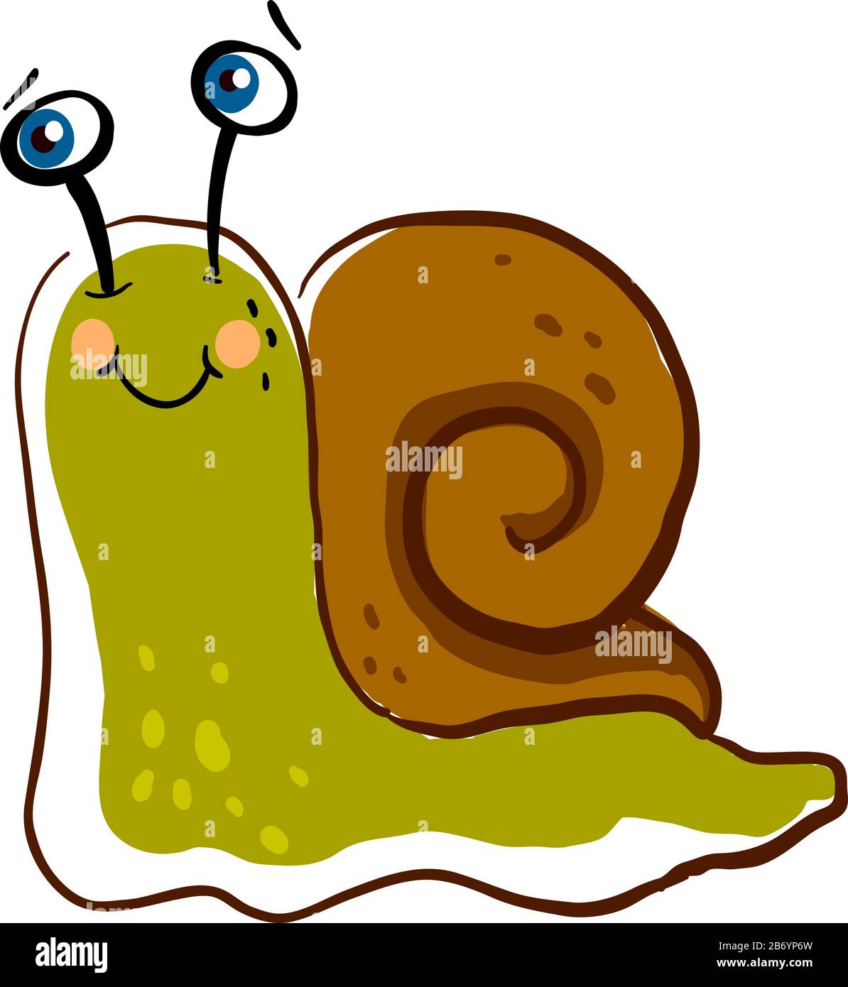 Cute snail, illustration, vector on white background Stock Vector Image