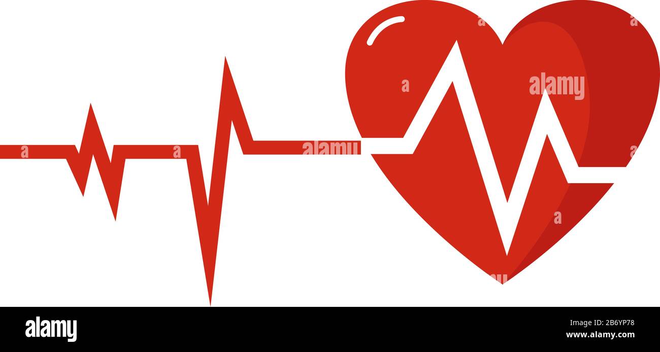 heartbeat, illustration, vector on white background Stock Vector Image ...