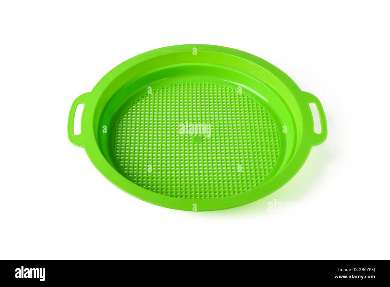 Green plastic mesh isolated on white background Stock Photo