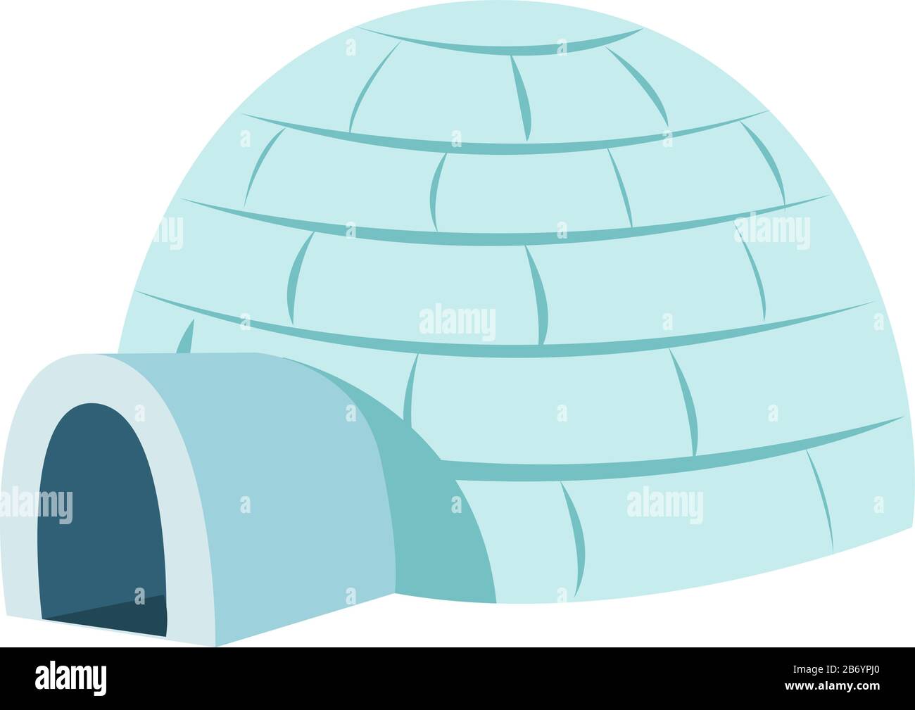 Igloo, illustration, vector on white background. Stock Vector