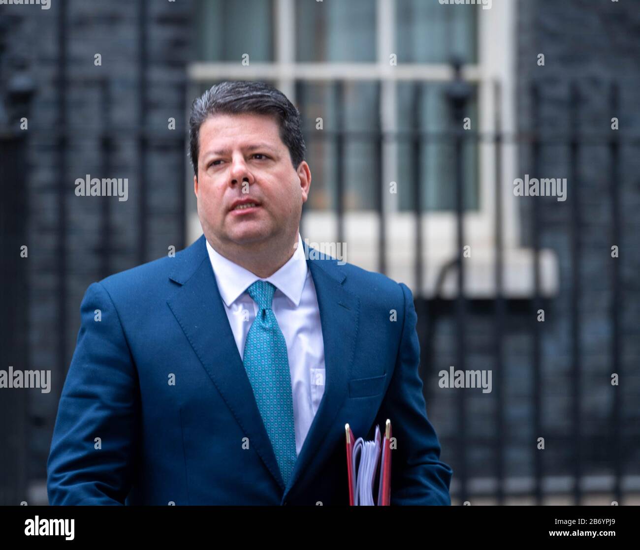 London, UK. 12th Mar, 2020. Fabian Raymond Picardo QC Chief Minister of Gibraltar visits Boris Johnson, Prime Minister, at 10 Downing Street for talks on the EU treaty the Coronavirus and trade issues. Credit: Ian Davidson/Alamy Live News Stock Photo