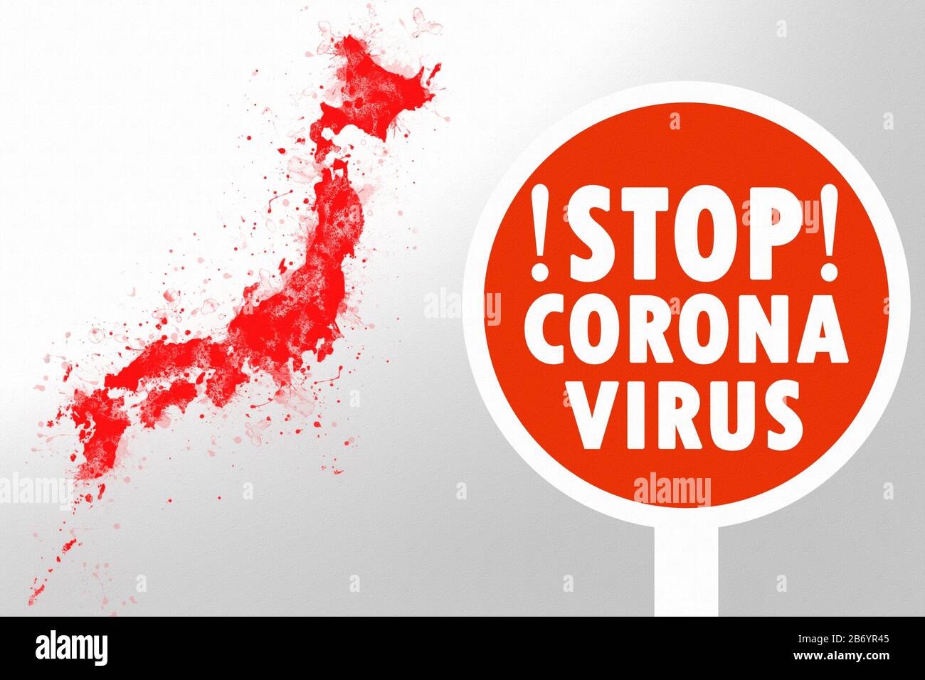 Coronavirus (COVID-19) health alert in Japan.Covid 19 continues to spread around the globe - World Health Organization declares coronavirus a pandemic Stock Photo