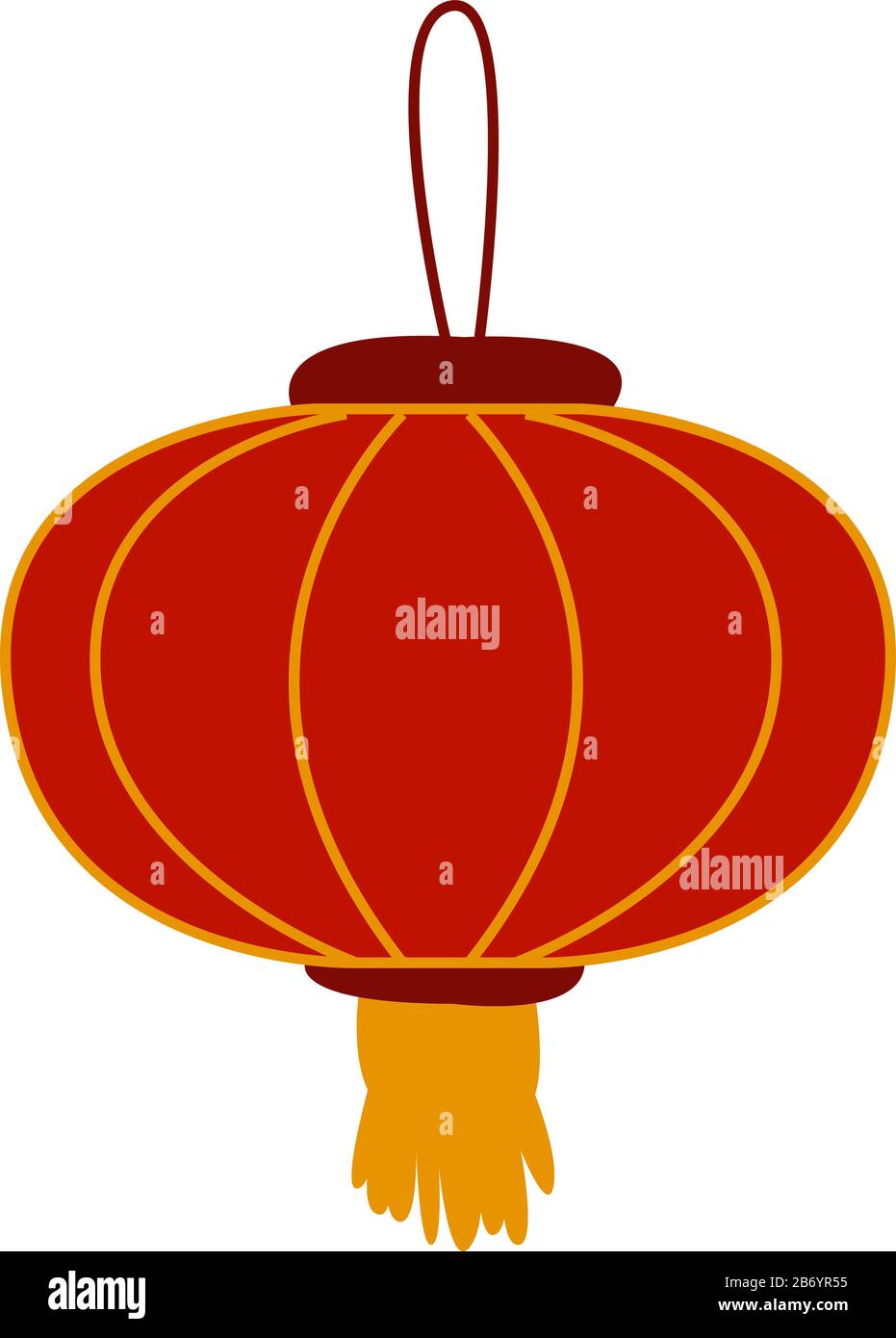 Japanese lantern, illustration, vector on white background. Stock Vector