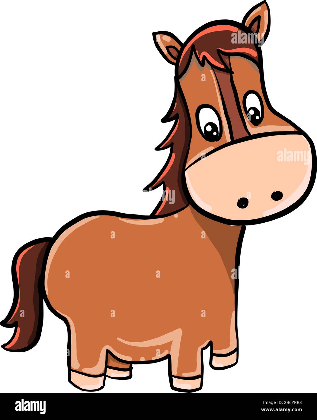 Small horse, illustration, vector on white background Stock Vector ...