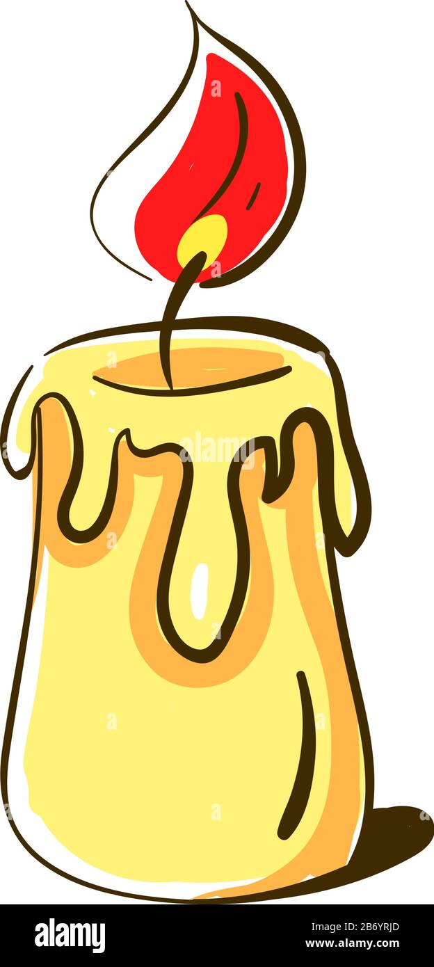 fat candle, illustration, vector on white background Stock Vector Image