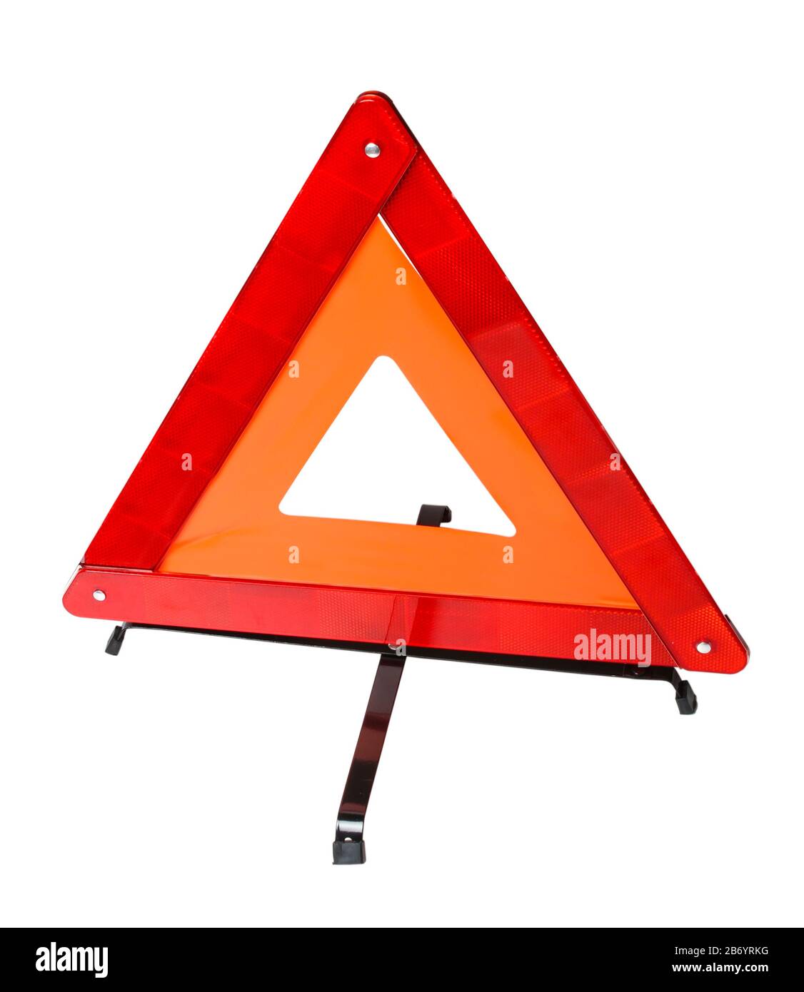 Emergency stop sign isolated on white background Stock Photo