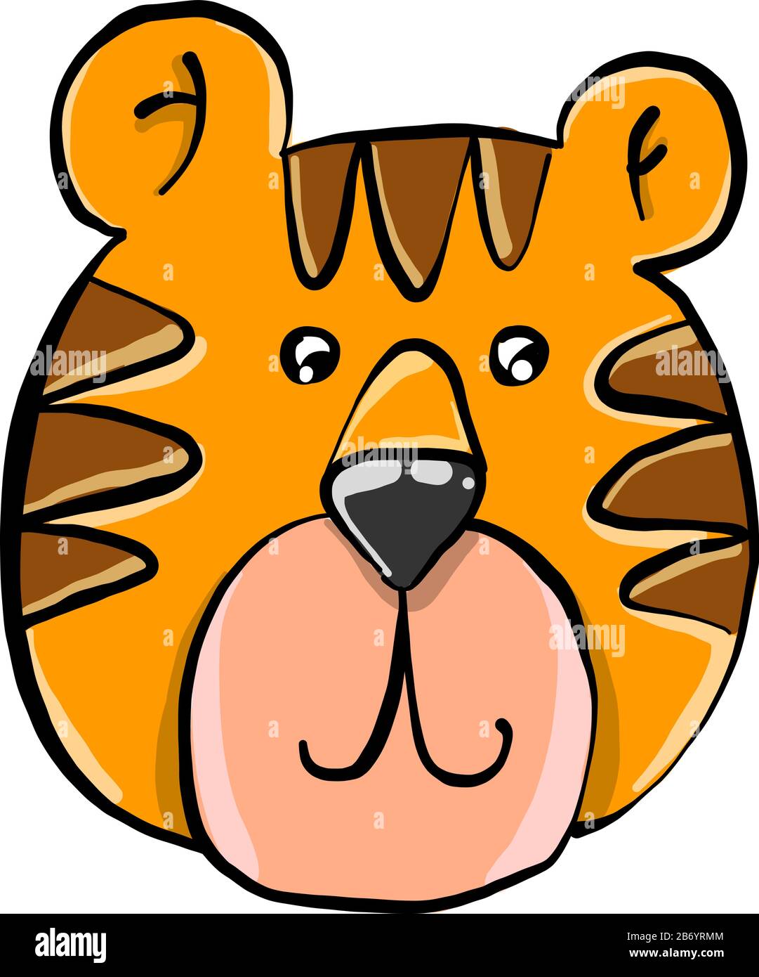 Lions head, illustration, vector on white background Stock Vector Image ...