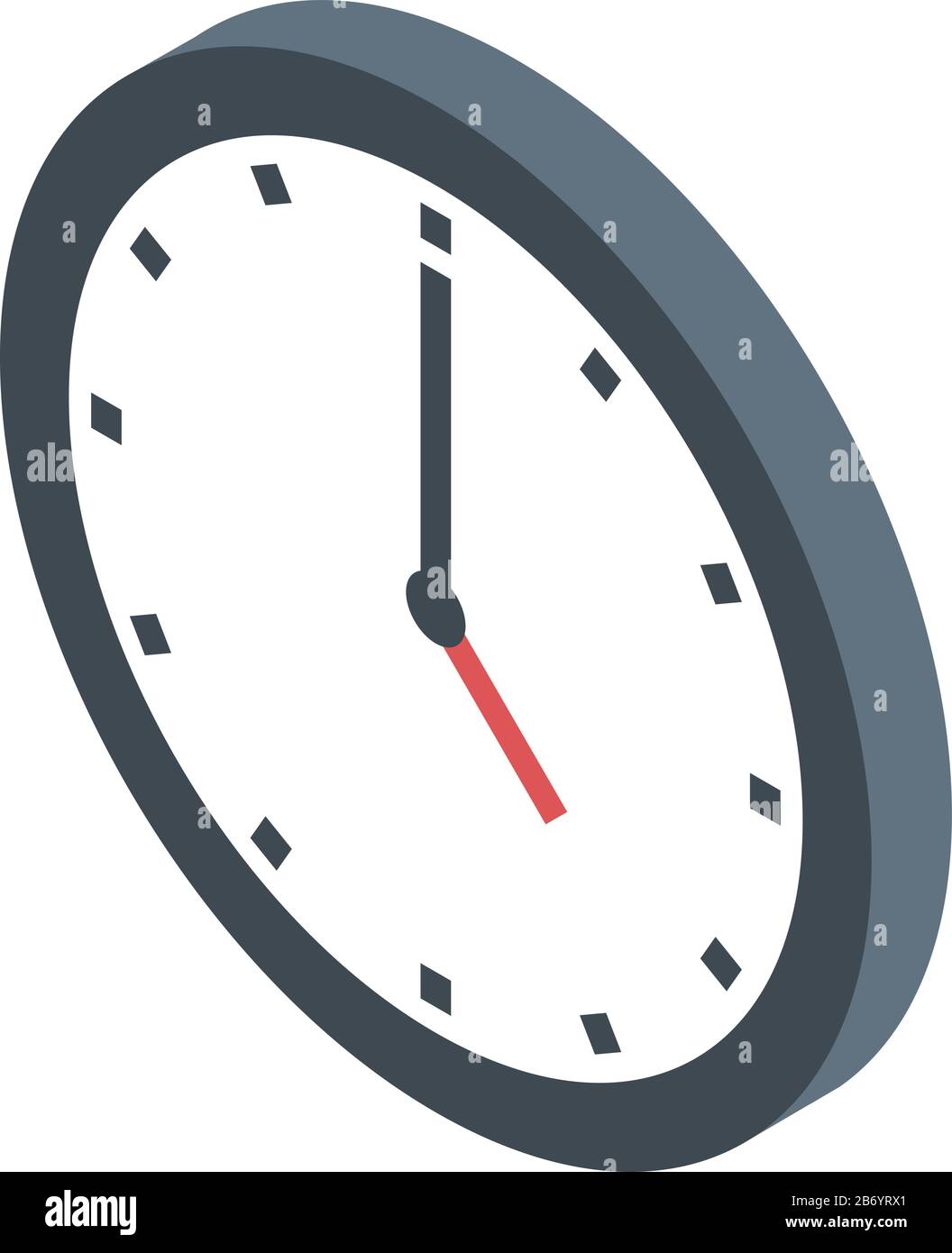 Airport wall clock icon, isometric style Stock Vector