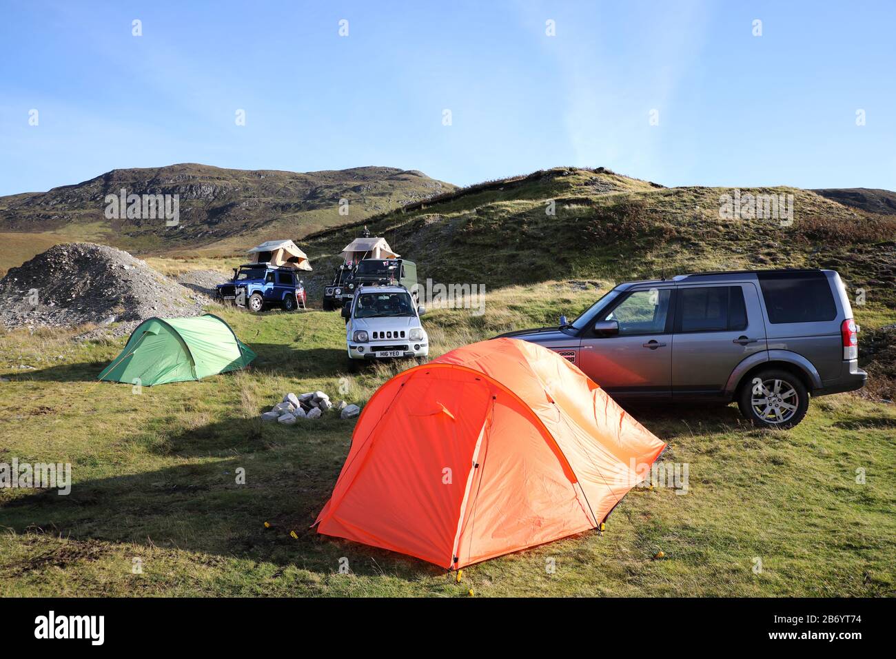 rough camping in the highlands, north coast 500 Stock Photo