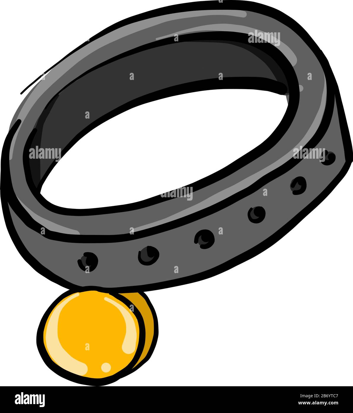 Dog collar, illustration, vector on white background Stock Vector Image