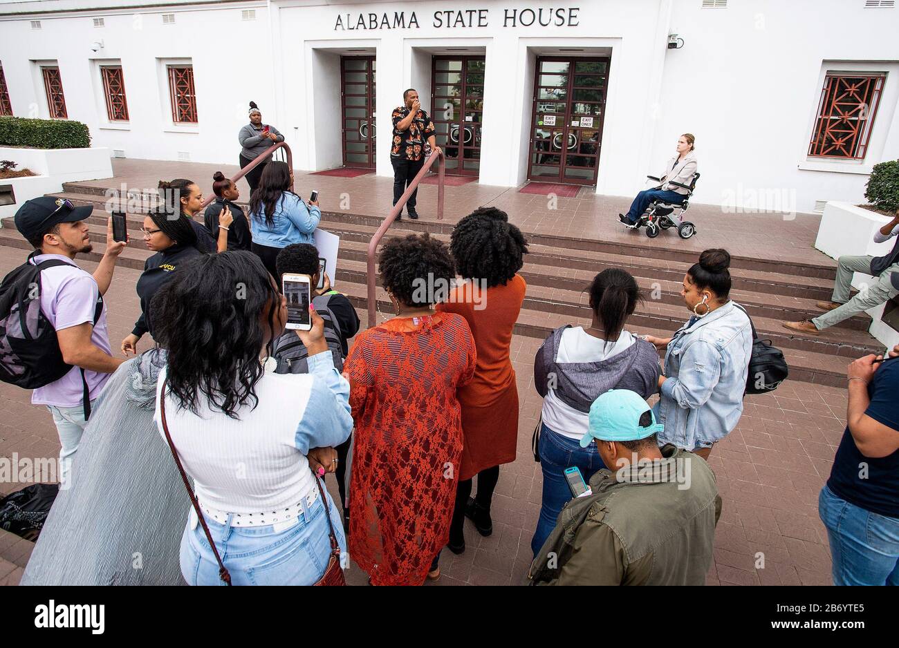 Family and supporters of executed prisoner Nathaniel Woods protest his execution and ask for an apology at the Alabama Statehouse in Montgomery, Ala., on Wednesday March 11, 2020. Woods20 (Photo by Mickey Welsh/ Montgomery Advertiser/Imagn/USA Today Network/Sipa USA) Stock Photo