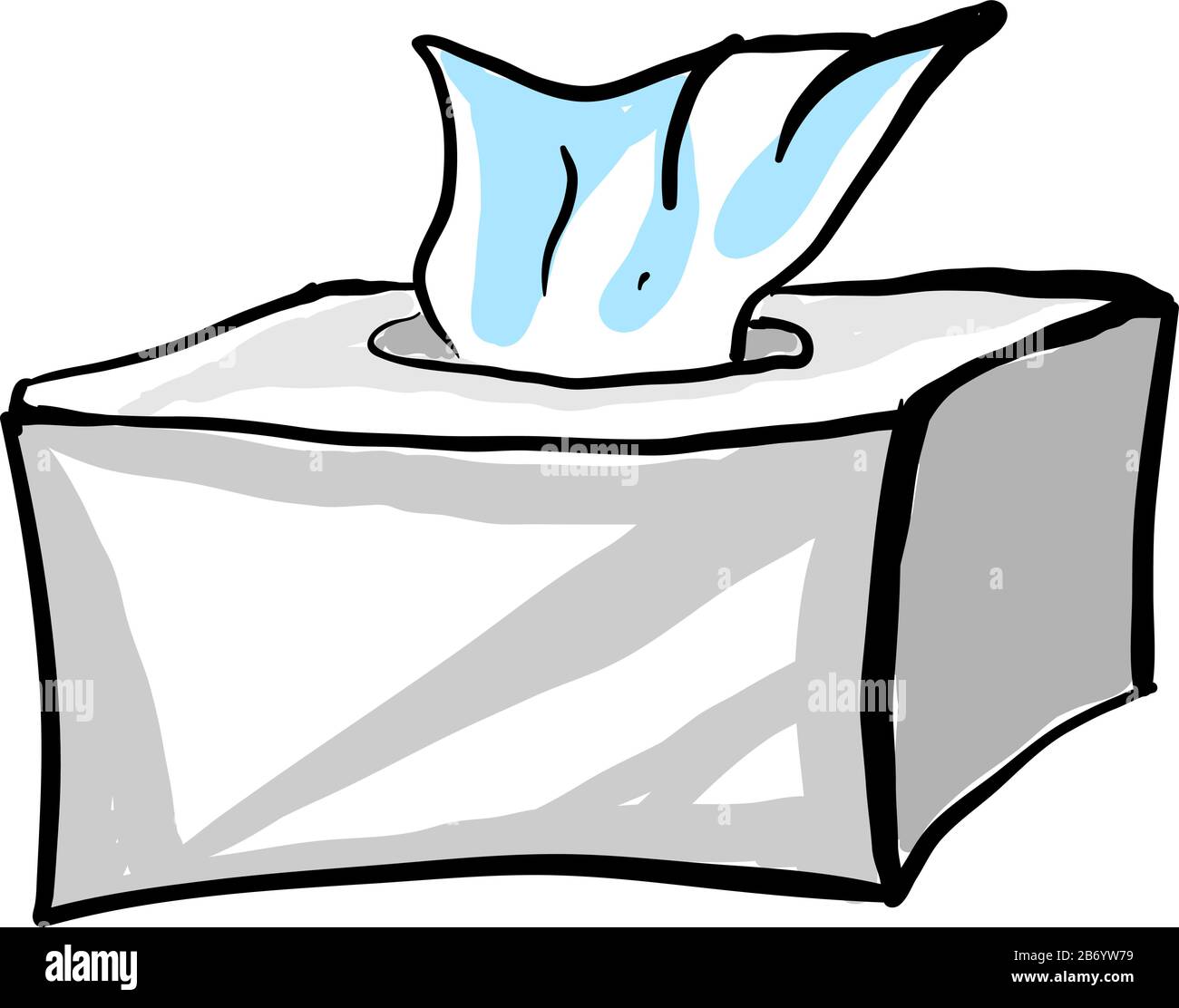 Napkin in box, illustration, vector on white background Stock Vector ...