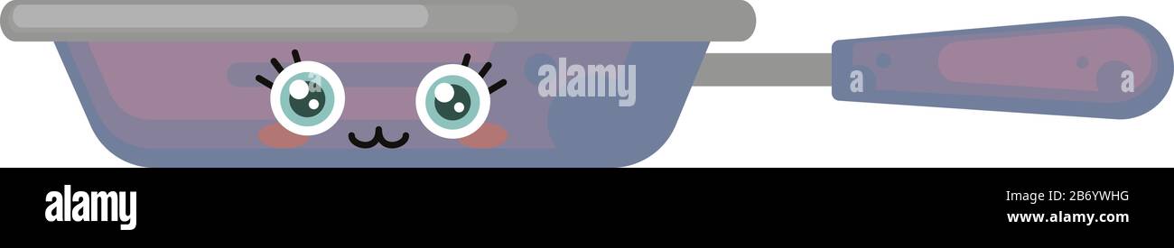 Purple pan, illustration, vector on white background. Stock Vector