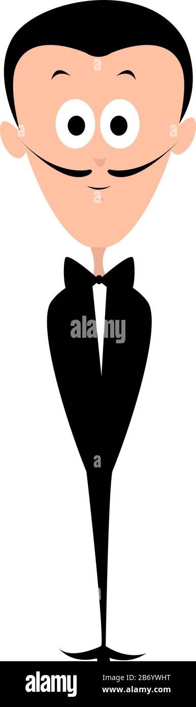 Salvador Dali, illustration, vector on white background. Stock Vector