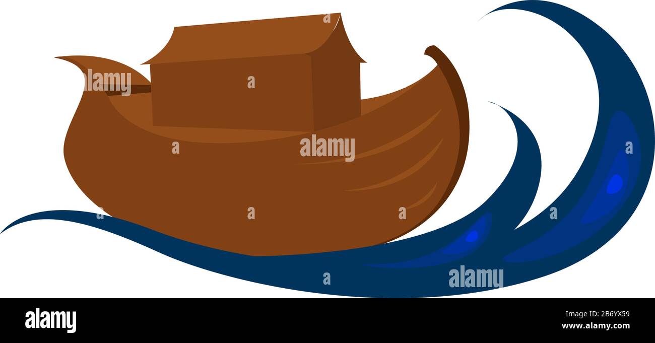 Noahs ark, illustration, vector on white background. Stock Vector